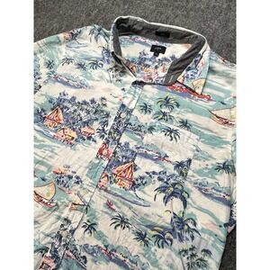 J.CREW Men's Button-Front Shirt Adult XL Slim Multi Colored‎ Hawaiian Buttton